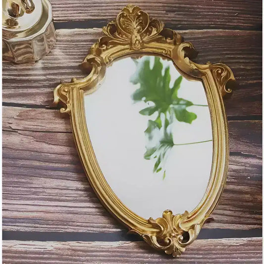 Slickblue Specchio Ovale Oro in Stile Barocco Vintage 12.25 H con Cornice in Resina per Tavolo o Parete