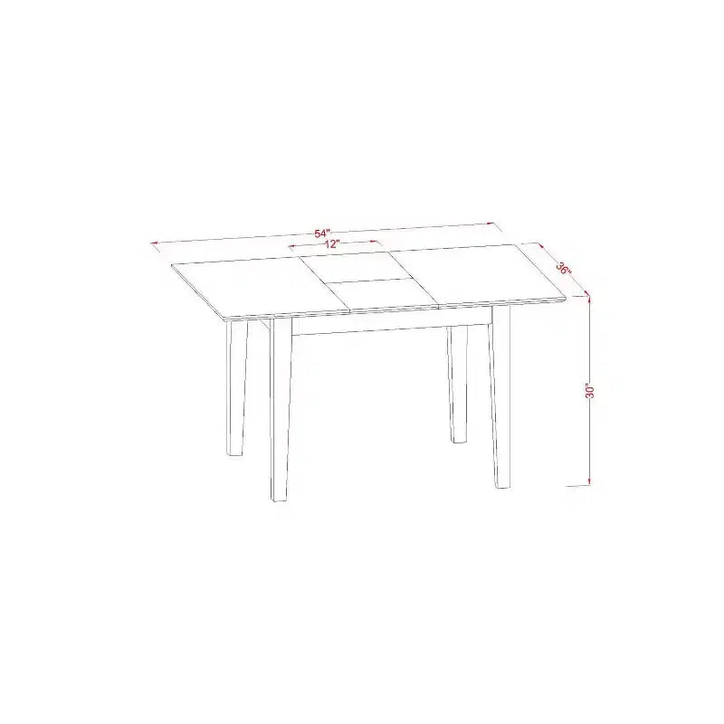 HomeStock Set da Pranzo Rettangolare da 5 Pezzi con Piano in Legno Massello Finitura Mogano con Prolunga a Farfalla - Posti a Sedere per 4 Persone