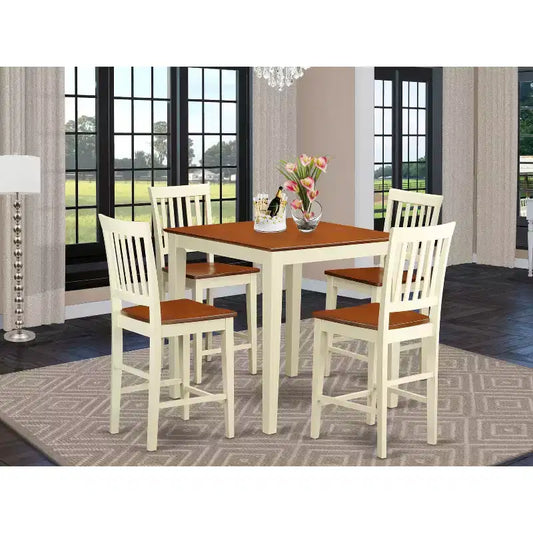Set tavolo altezza bancone - Set da pranzo 3 pezzi in stile pub vintage con sgabelli