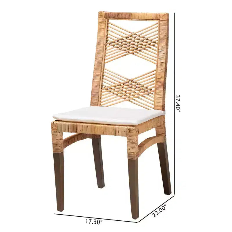 Sedia da pranzo Poltak Rattan marrone