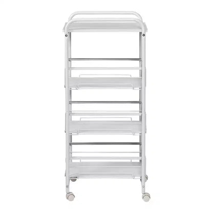 Carrello sottile a 4 ripiani con cestini estraibili: carrello da cucina nero, acciaio verniciato a polvere, ruote con blocco
