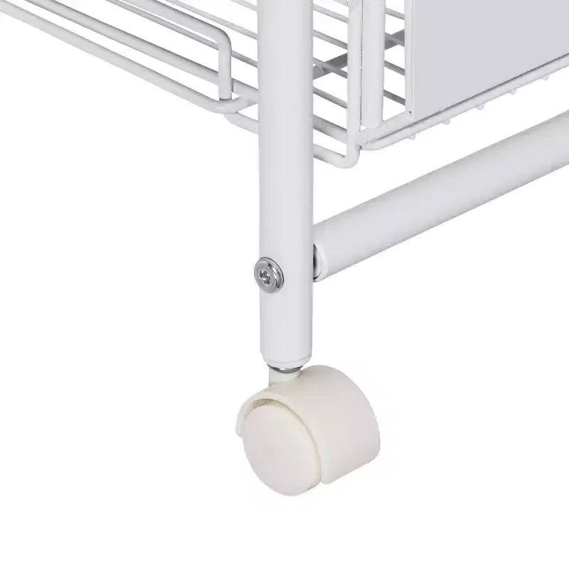 Carrello sottile a 4 ripiani con cestini estraibili: carrello da cucina nero, acciaio verniciato a polvere, ruote con blocco