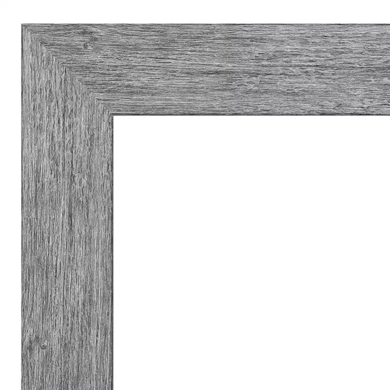 Specchio da parete rustico con cornice in corteccia grigia 45"x35" - Bordo smussato, cornice in polistirene, nessun assemblaggio richiesto