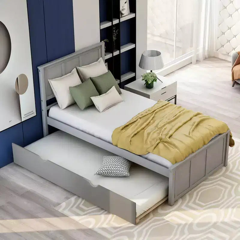 Struttura Letto Matrimoniale con 1 Cassetto e 2 Ruote, Divano Letto Matrimoniale e Letto Estraibile Adatti per Camere da Letto Familiari
