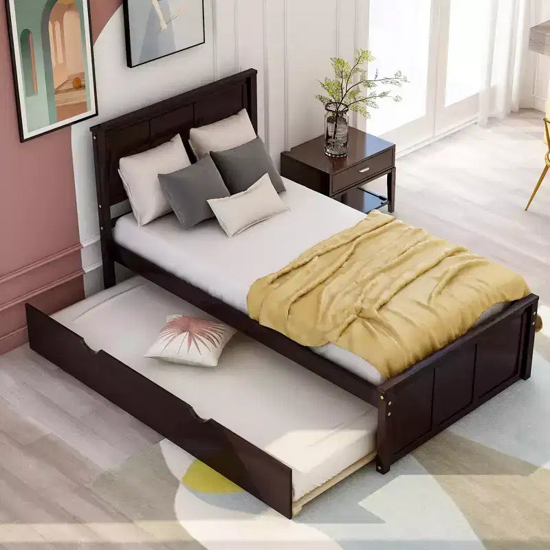 Struttura Letto Matrimoniale con 1 Cassetto e 2 Ruote, Divano Letto Matrimoniale e Letto Estraibile Adatti per Camere da Letto Familiari