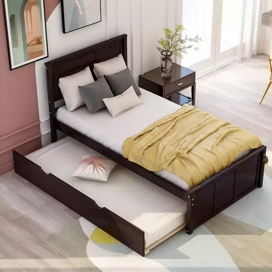 Struttura Letto Matrimoniale con 1 Cassetto e 2 Ruote, Divano Letto Matrimoniale e Letto Estraibile Adatti per Camere da Letto Familiari