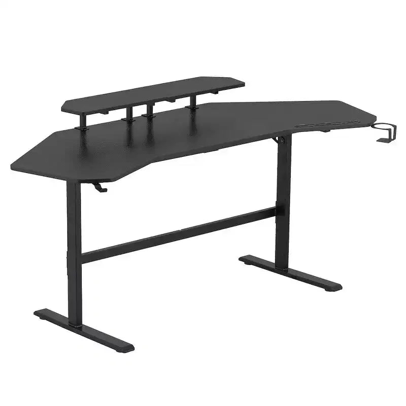 Gaming Desk with Shelves & Accessory Holder