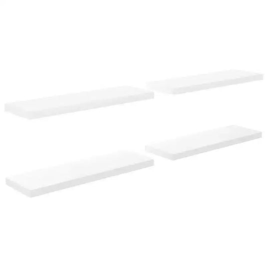 Mensola a parete set di 4 bianco lucido a nido d'ape in MDF, metallo media