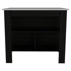 Isola cucina minimalista con contenitore, Tavolo isola cucina con 3 ampi ripiani sotto il tavolo, Organizer da piano per cucina