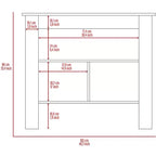 Isola cucina minimalista con contenitore, Tavolo isola cucina con 3 ampi ripiani sotto il tavolo, Organizer da piano per cucina