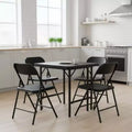 Homy Casa Set of 4 Folding Chairs with PP Seat and Back, Black