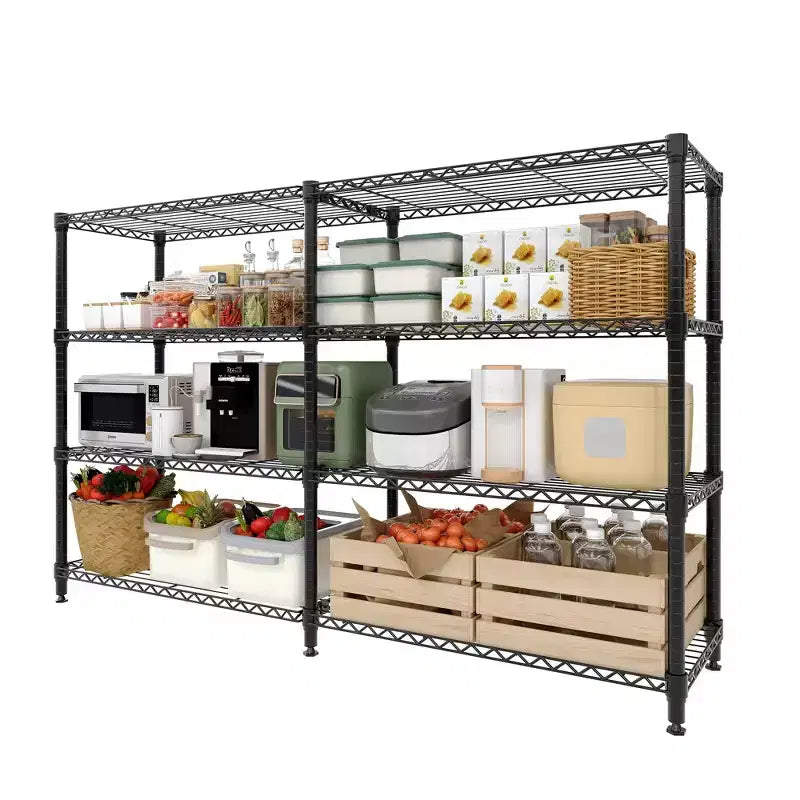 59 W 4-Tier Heavy Duty Metal Storage Shelving Unit, 1060LBS Adjustable Wire Rack for Pantry, Kitchen, Garage