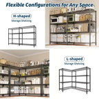 Scaffale in metallo resistente a 4 ripiani da 59 pollici di larghezza, capacità di 1060 libbre, mensola regolabile in filo metallico per dispensa, cucina, garage