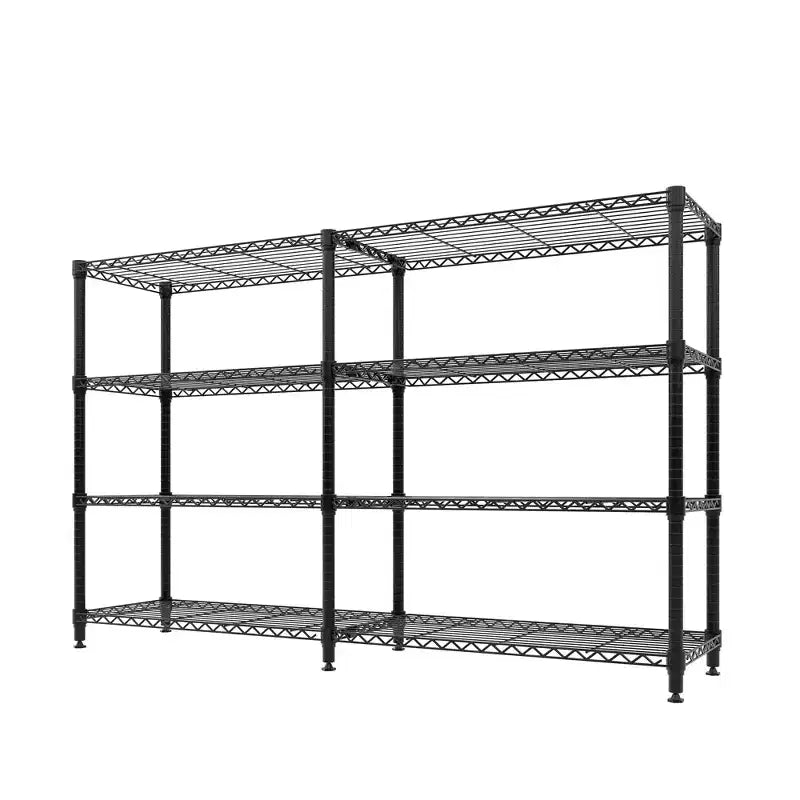 Scaffale in metallo resistente a 4 ripiani da 59 pollici di larghezza, capacità di 1060 libbre, mensola regolabile in filo metallico per dispensa, cucina, garage