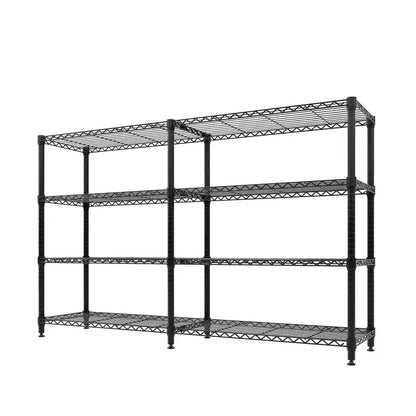 Scaffale in metallo resistente a 4 ripiani da 59 pollici di larghezza, capacità di 1060 libbre, mensola regolabile in filo metallico per dispensa, cucina, garage