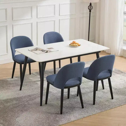 Sedie da cucina moderne imbottite in tessuto, schienale ergonomico curvo, gambe in legno di quercia, capacità di carico 136 kg, per ristorante/bar