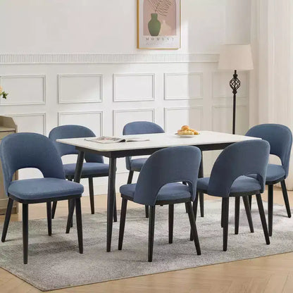 Sedie da cucina moderne imbottite in tessuto, schienale ergonomico curvo, gambe in legno di quercia, capacità di carico 136 kg, per ristorante/bar