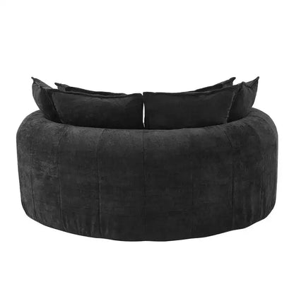 Chaise Longue Tonda 152 cm, Divano Loaf, Divano Tondo Senza Struttura, Letto Divano Completamente Imbottito con 8 Cuscini Decorativi
