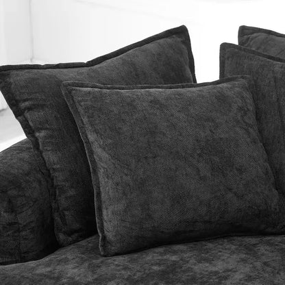 Chaise Longue Tonda 152 cm, Divano Loaf, Divano Tondo Senza Struttura, Letto Divano Completamente Imbottito con 8 Cuscini Decorativi