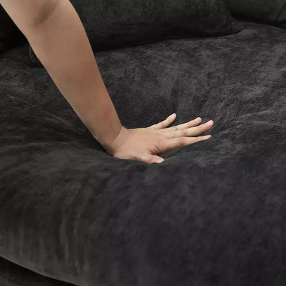 Chaise Longue Tonda 152 cm, Divano Loaf, Divano Tondo Senza Struttura, Letto Divano Completamente Imbottito con 8 Cuscini Decorativi