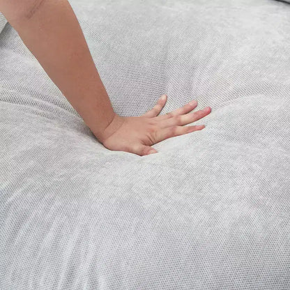 Chaise Longue Tonda 152 cm, Divano Loaf, Divano Tondo Senza Struttura, Letto Divano Completamente Imbottito con 8 Cuscini Decorativi