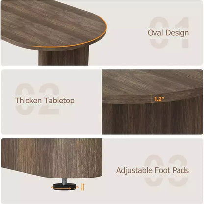 Tavolo da Pranzo Ovale da 180 cm per 6-8 Persone, Grande Tavolo da Cucina Rustico con Base Robusta in Legno Spesso per Cucina, Soggiorno, Ufficio