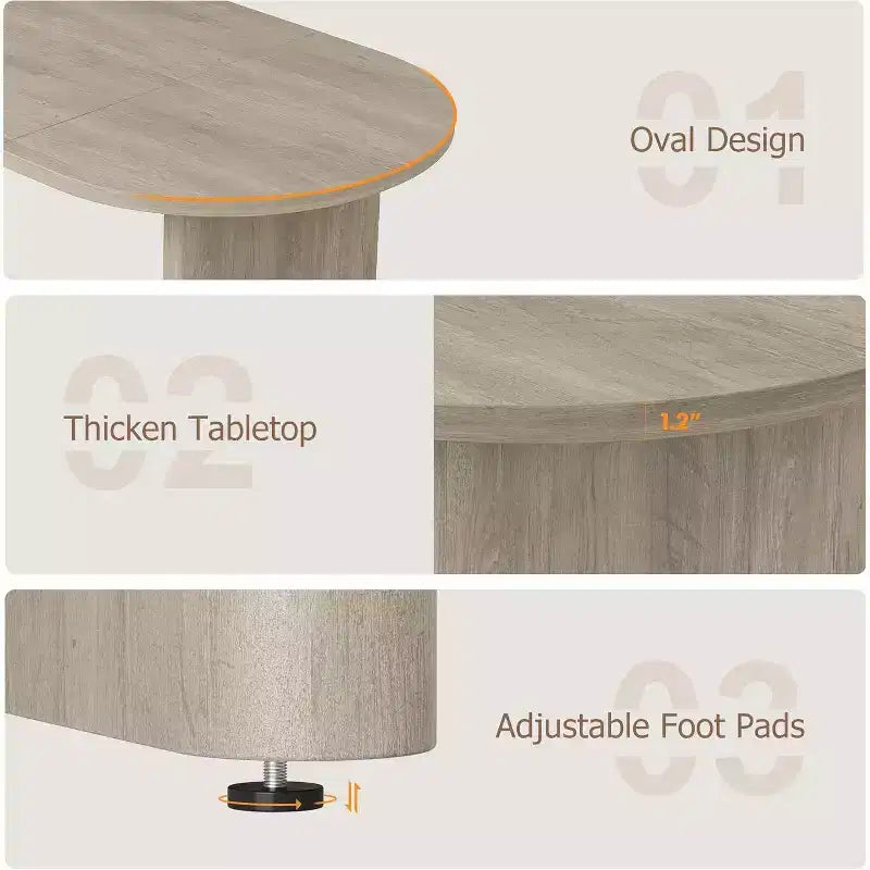 Tavolo da Pranzo Ovale da 180 cm per 6-8 Persone, Grande Tavolo da Cucina Rustico con Base Robusta in Legno Spesso per Cucina, Soggiorno, Ufficio
