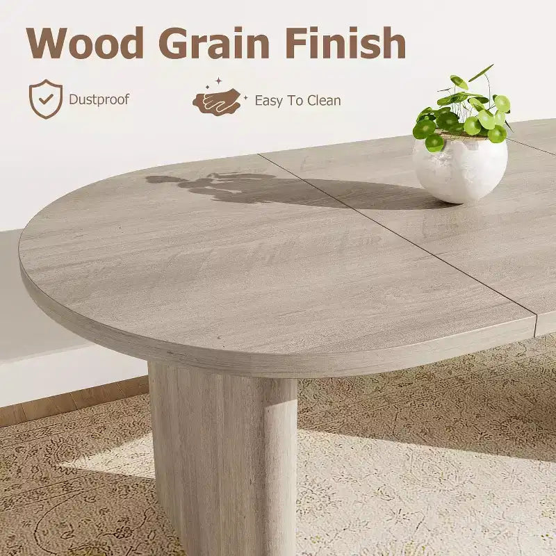 Tavolo da Pranzo Ovale da 180 cm per 6-8 Persone, Grande Tavolo da Cucina Rustico con Base Robusta in Legno Spesso per Cucina, Soggiorno, Ufficio