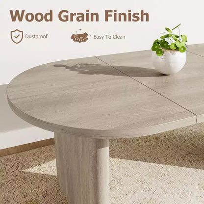 Tavolo da Pranzo Ovale da 180 cm per 6-8 Persone, Grande Tavolo da Cucina Rustico con Base Robusta in Legno Spesso per Cucina, Soggiorno, Ufficio