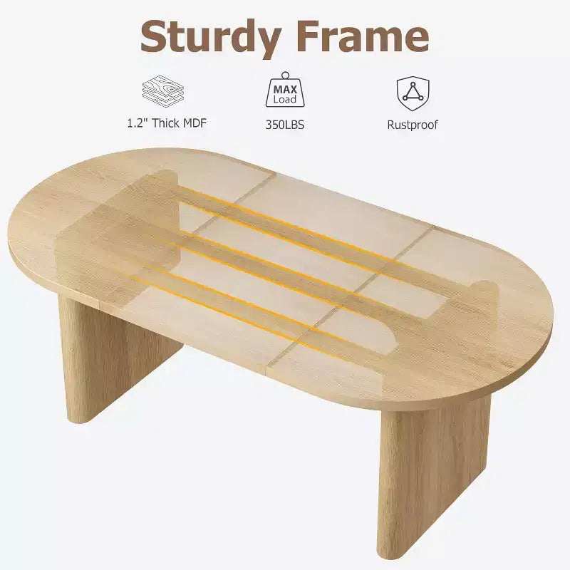 Tavolo da Pranzo Ovale da 180 cm per 6-8 Persone, Grande Tavolo da Cucina Rustico con Base Robusta in Legno Spesso per Cucina, Soggiorno, Ufficio