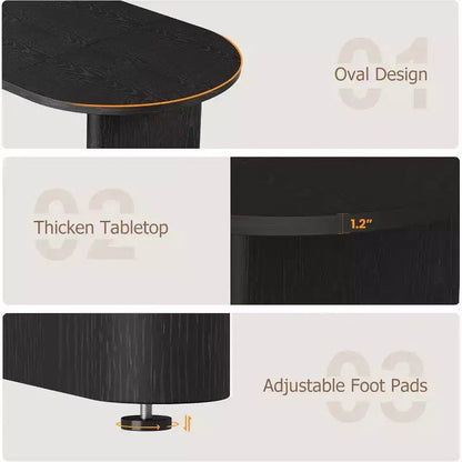 Tavolo da Pranzo Ovale da 180 cm per 6-8 Persone, Grande Tavolo da Cucina Rustico con Base Robusta in Legno Spesso per Cucina, Soggiorno, Ufficio