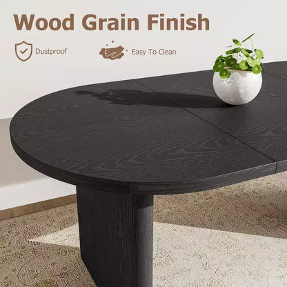 Tavolo da Pranzo Ovale da 180 cm per 6-8 Persone, Grande Tavolo da Cucina Rustico con Base Robusta in Legno Spesso per Cucina, Soggiorno, Ufficio