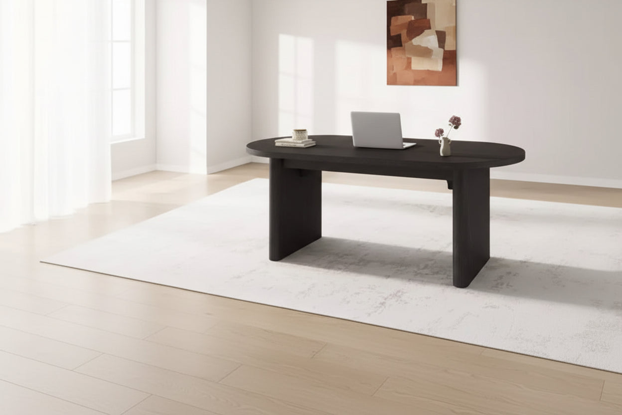 Tavolo da Pranzo Ovale da 180 cm per 6-8 Persone, Grande Tavolo da Cucina Rustico con Base Robusta in Legno Spesso per Cucina, Soggiorno, Ufficio