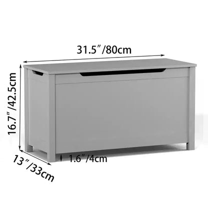 Contenitore portagiochi in legno in stile moderno per bambini, con coperchio incernierato di sicurezza, adatto a bambini dai 2 anni in su (Grigio)