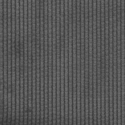 Divano in tessuto con cuscino in velluto a coste grigio scuro - Grigio scuro senza pouf