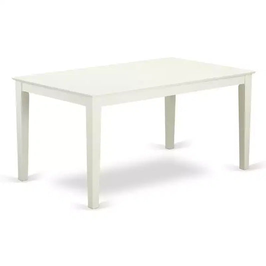 HomeStock 5-Pc Linen White Finish Solid Wood Top - Dining Room Set - Seats 4