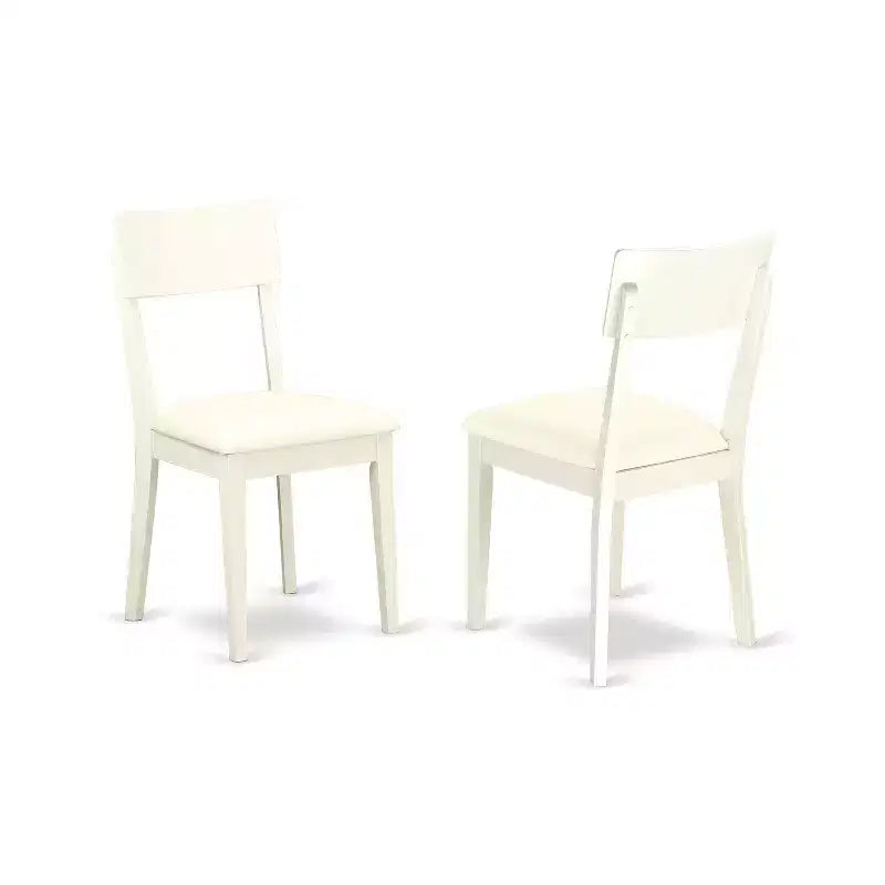 HomeStock Set da pranzo 5 pezzi in legno massello con finitura lino bianco - 4 posti