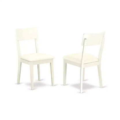 HomeStock Set da pranzo 5 pezzi in legno massello con finitura lino bianco - 4 posti