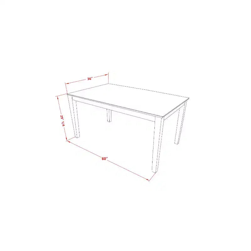 HomeStock Set da pranzo 5 pezzi in legno massello con finitura lino bianco - 4 posti