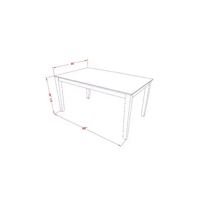 HomeStock Set da pranzo 5 pezzi in legno massello con finitura lino bianco - 4 posti