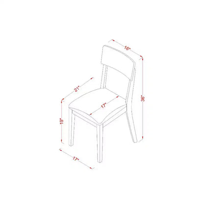 HomeStock Set da pranzo 5 pezzi in legno massello con finitura lino bianco - 4 posti