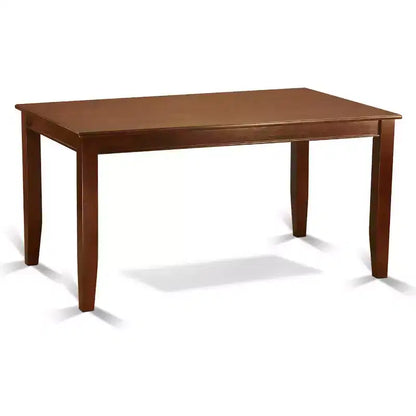 HomeStock Tavolo da pranzo rettangolare a 5 pezzi con piano in legno massello finitura mogano e 4 sedie Parson