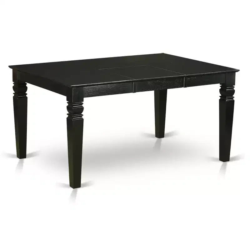 HomeStock 5-Piece Rectangle Black Finish Solid Wood Top Dining table with 4 Chairs