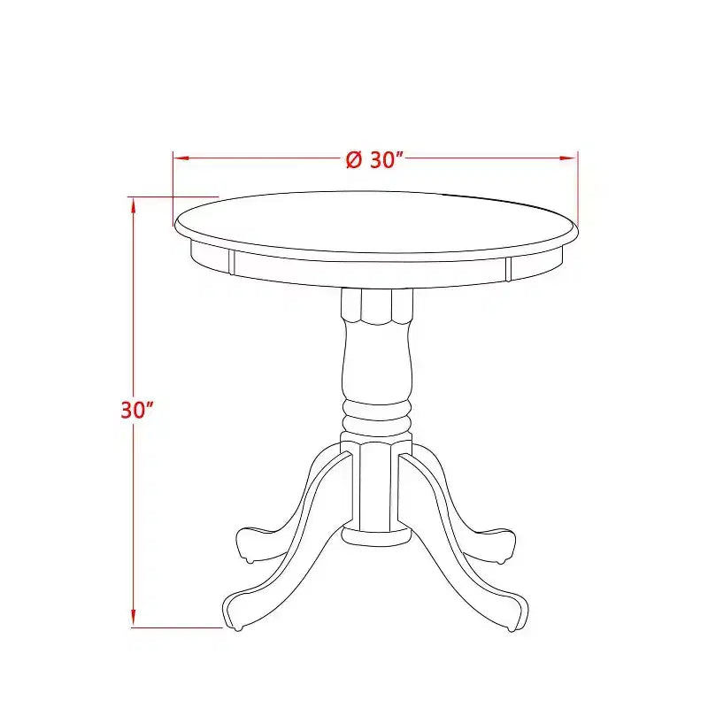 Set da pranzo 3 pezzi con piano in legno massello finitura nera e ciliegio con schienale alto - Posti 4