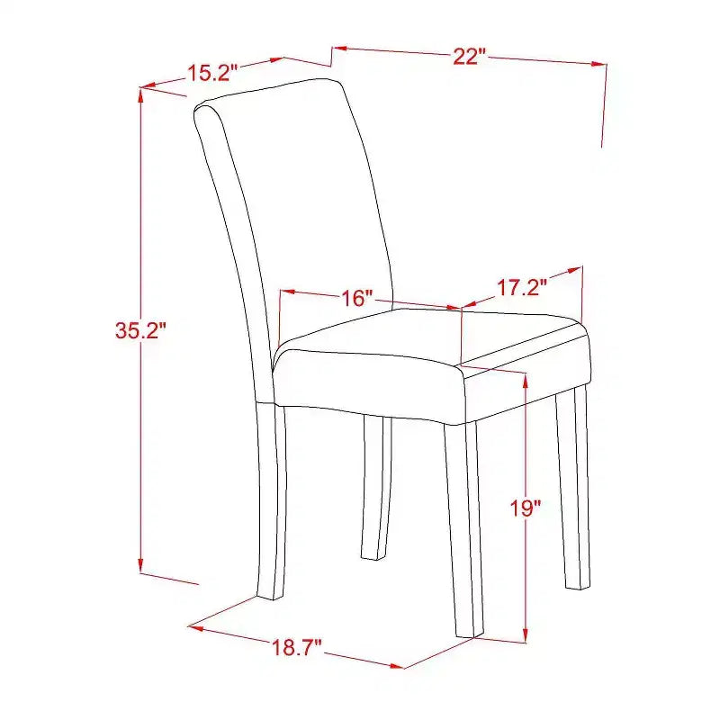 Set da pranzo 3 pezzi con piano in legno massello finitura nera e ciliegio con schienale alto - Posti 4