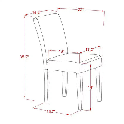 Set da pranzo 3 pezzi con piano in legno massello finitura nera e ciliegio con schienale alto - Posti 4