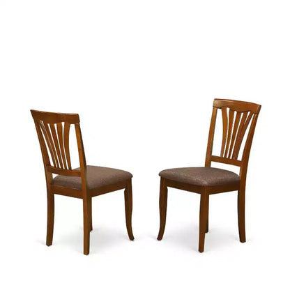 Set da pranzo 3 pezzi con piano in legno massello finitura marrone sella - 4 posti a sedere
