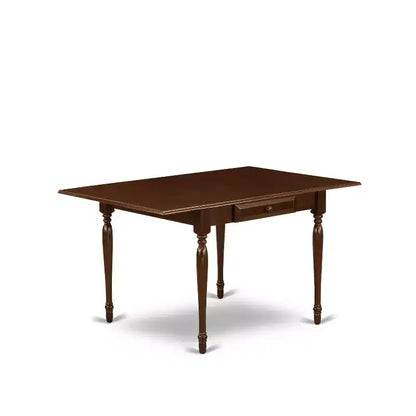 HomeStock 5-Piece Mahogany Finish Solid Wood Top - Dining Room Set with Dropleaf (Seats-4)
