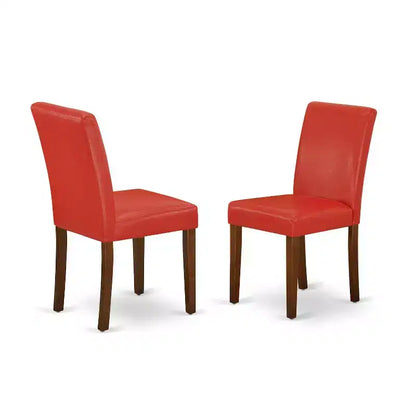 HomeStock Set da Pranzo 5 Pezzi con Piano in Legno Massello Finitura Mogano e Alette a Scomparsa (4 Posti)