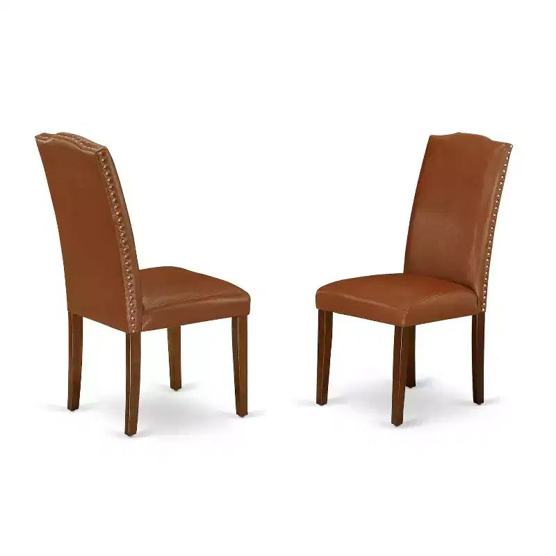 HomeStock Set da Pranzo Rettangolare da 5 Pezzi con Piano in Legno Massello Finitura Mogano con Prolunga a Farfalla - Posti a Sedere per 4 Persone